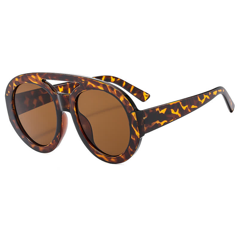 Spykay™ SG60741 Round Frame Double Bridges Oversized Aviator Sunglasses
