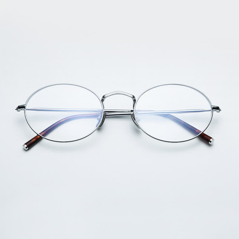 Spykay™ EG26719 Hipster Titanium Oval Frame Anti-blue Light Glasses