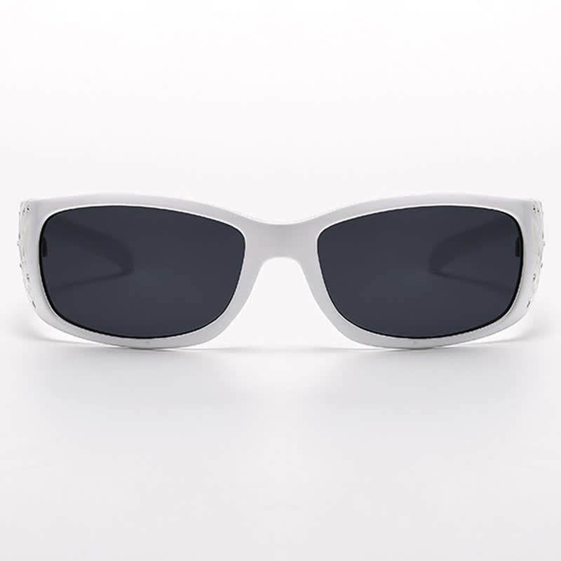 Spykay™ SG60871 Trendy Oval Frame Laser Pattern Rhinestones Decor Sunglasses