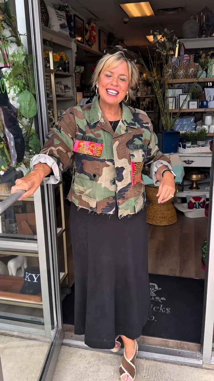Camouflage - Print Embellished Jacket