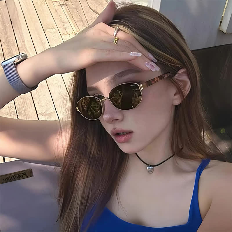 Spykay™ SG60768 Unisex Oval Frame Retro Sunglasses with Nylon Lense