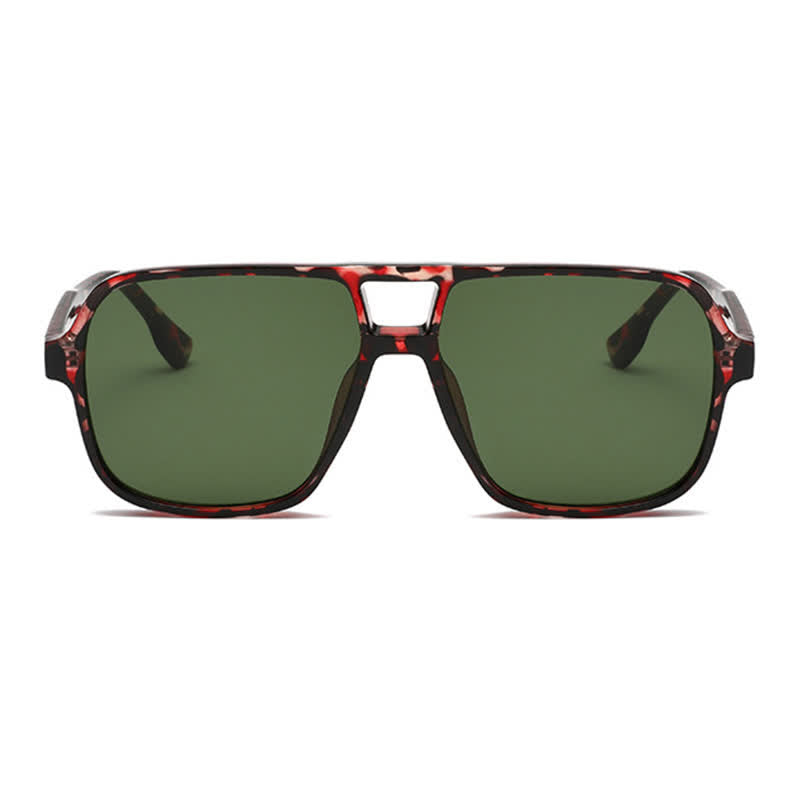 Spykay™ SG60730 Double Bridges Square Frame Vintage Sunglasses
