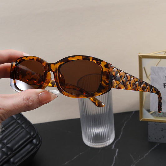 Spykay™ SG1010 Oval Frame Rhombic Temples Sunglasses