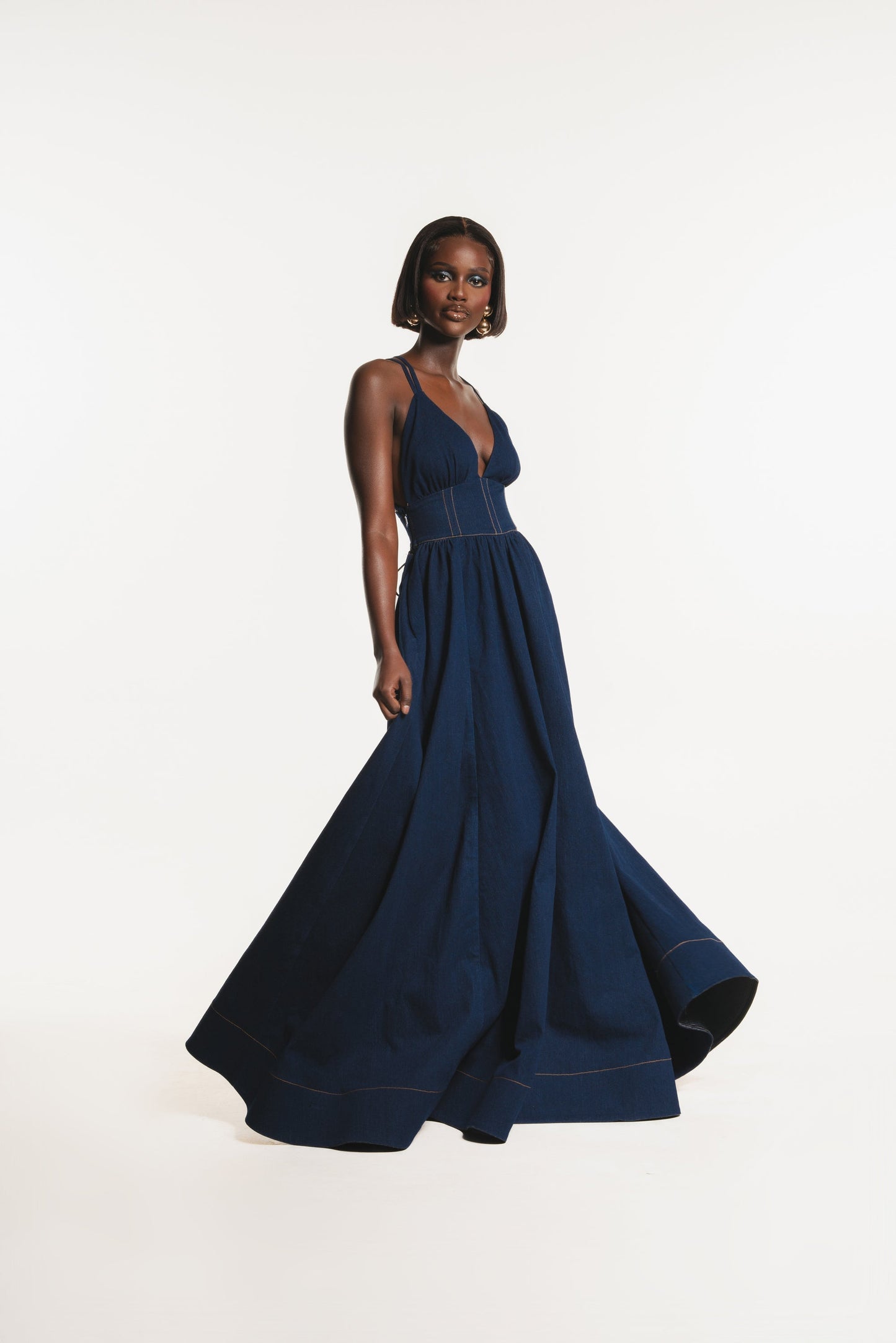 Blue Denim Maxi Dress