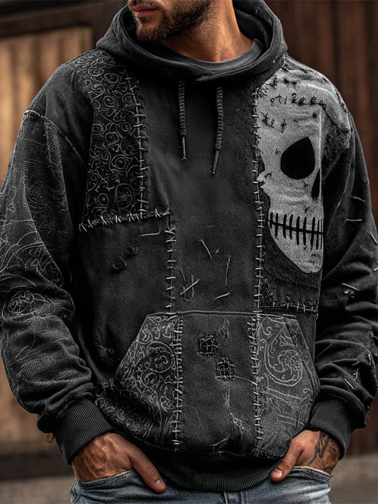 Men's Halloween Skull Stitch Art Men's Hoodie