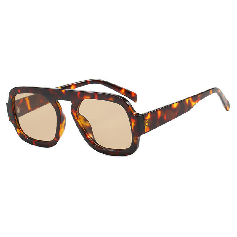 Spykay™ SG60722 Square Frame Leopard Print Cycling Aviator Sunglasses