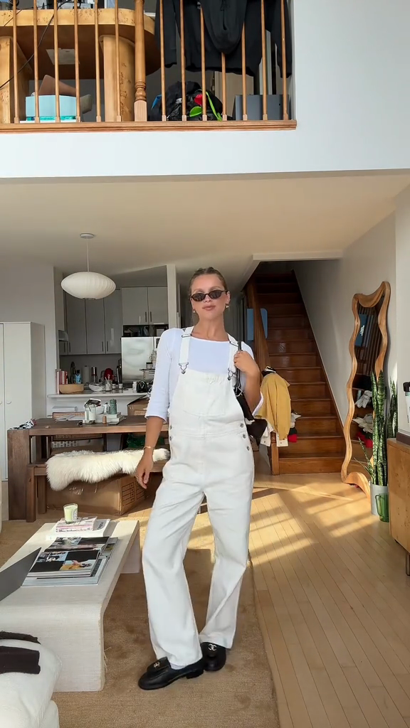 White Denim Overalls