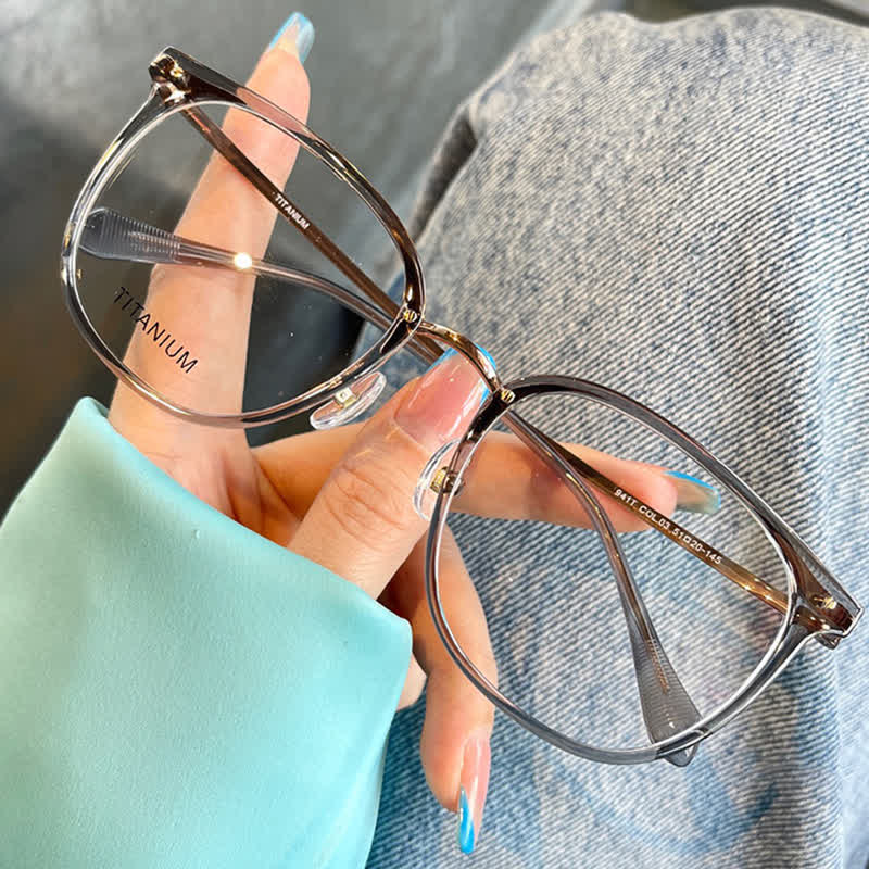 Spykay™ EG26728 Square Titanium Frame Anti-blue Light Glasses