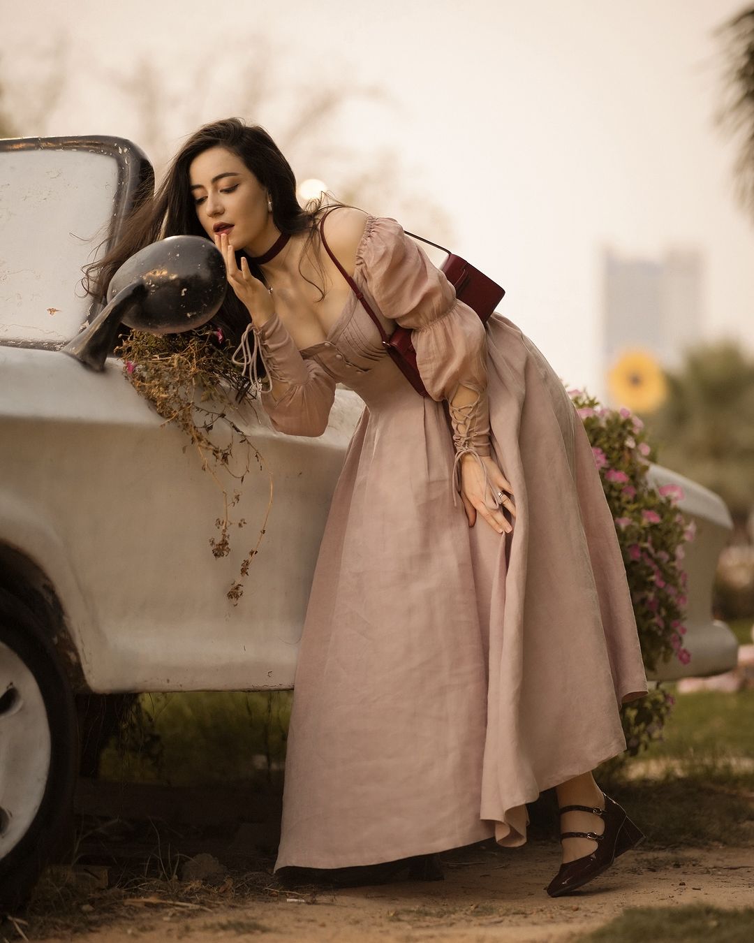 Square - Neck Long Dress