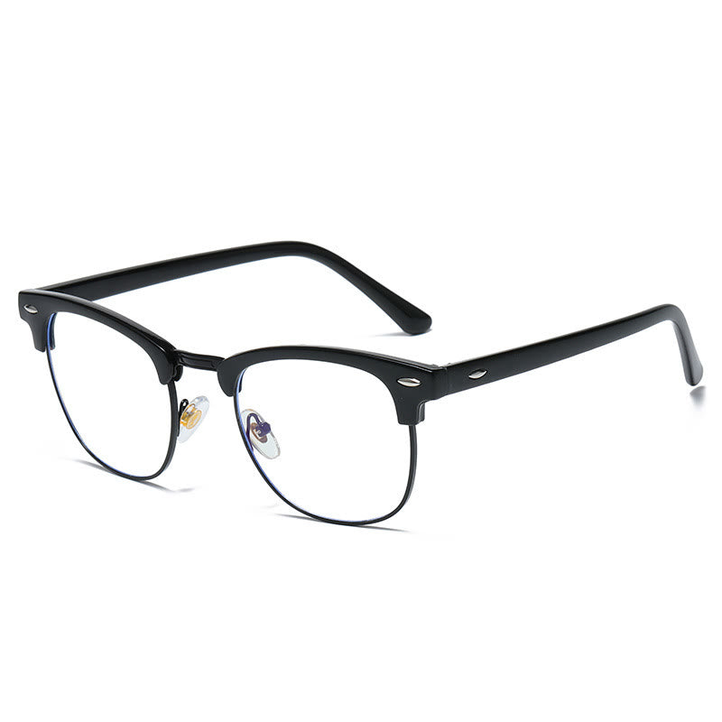 Spykay™ EG1015 Unisex PC Square Half-Frame Clear Lens Glasses, Suitable For Daily Office & Reading Blue Light Glasses