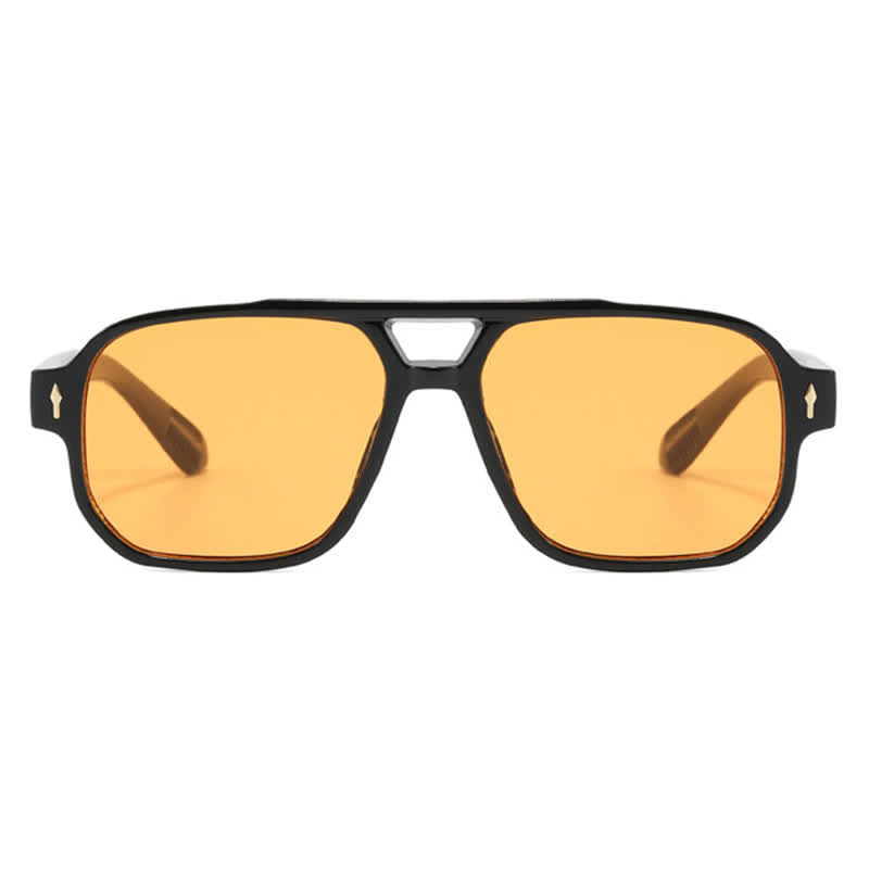 Spykay™ SG60754 Geometric Frame Double Bridges Vintage Sunglasses