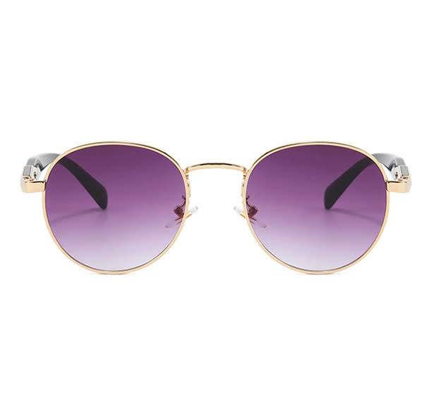 Spykay™ SG60714 Retro-Vintage Round Frame Metal Temples Sunglasses