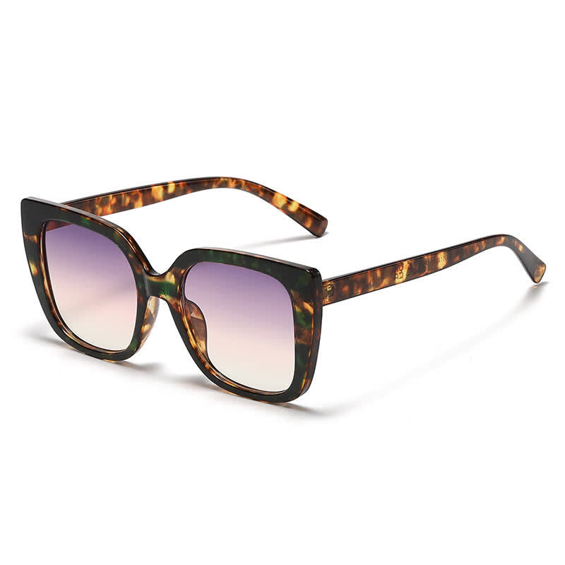 Spykay™ SG60878 Leopard Pattern Square Frame Oversized Sunglasses