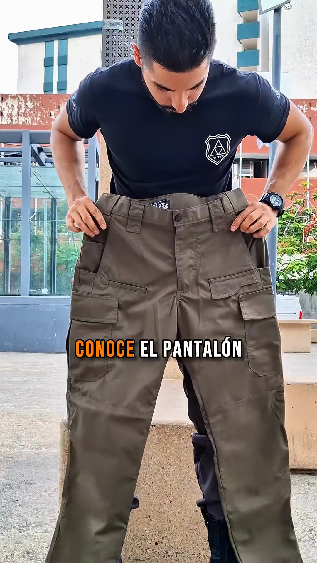 Olive Green Cargo Pants with Multiple Pockets