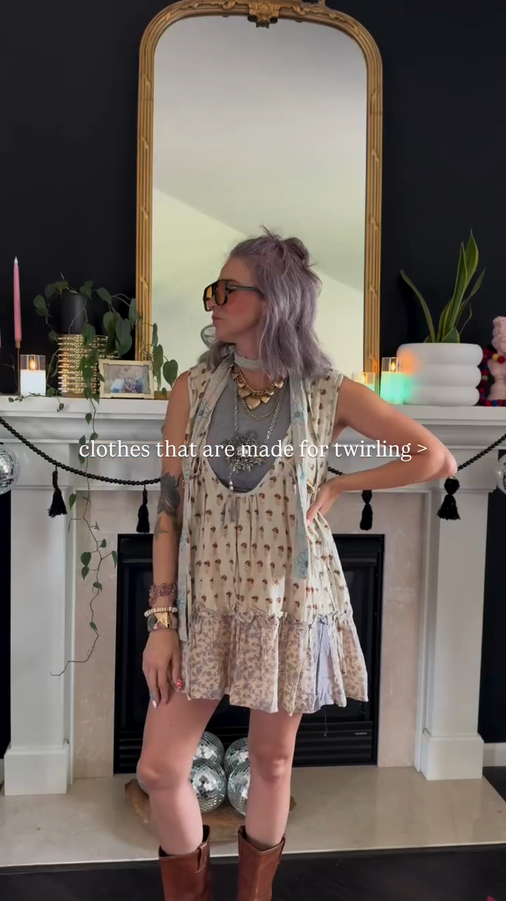 Printed Sleeveless Babydoll Dress