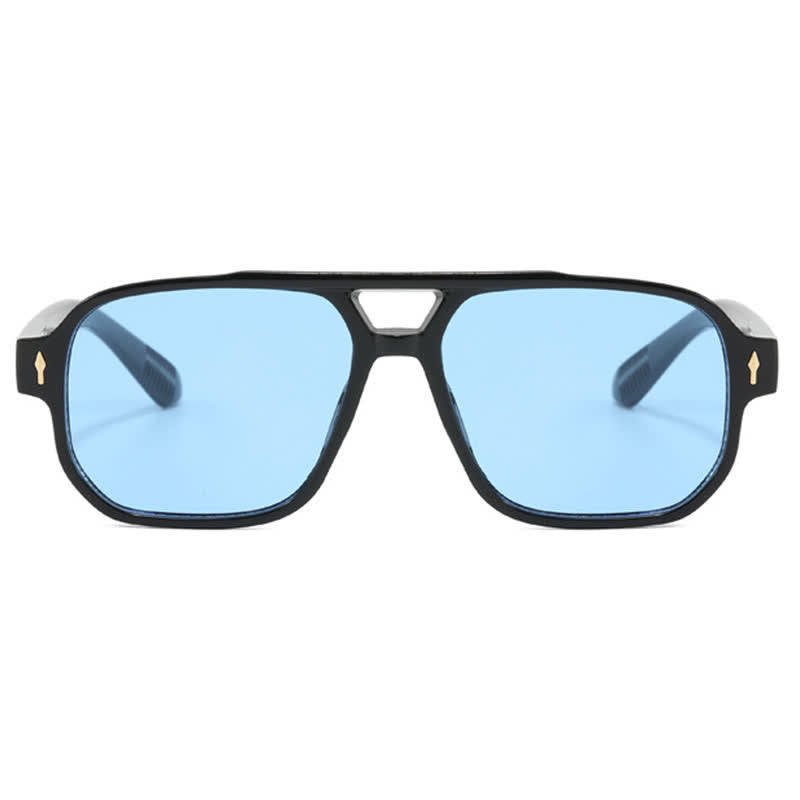 Spykay™ SG60754 Geometric Frame Double Bridges Vintage Sunglasses
