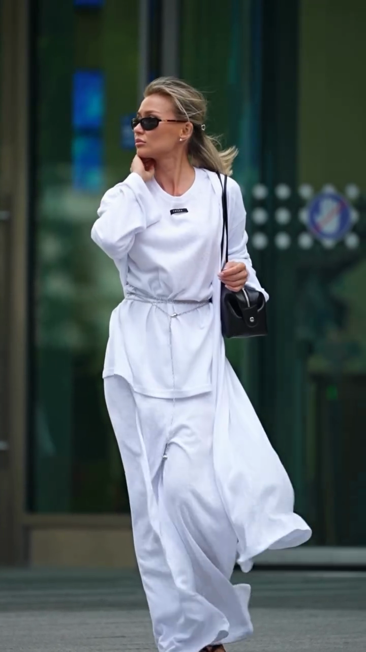 White Belted Two - piece Set