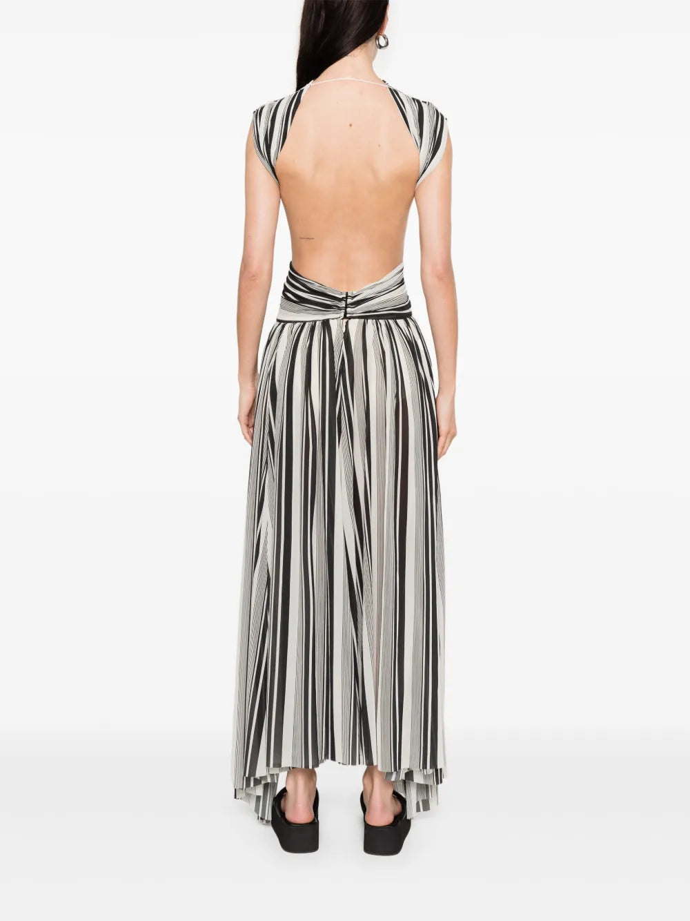 Sage Green Spaghetti - Strap Belted Midi Dress