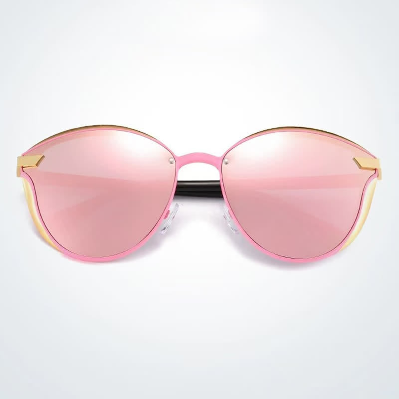 Spykay™ SG60950 Polarized Vintage Round Frame Mirror Lenses Trendy Sunglasses