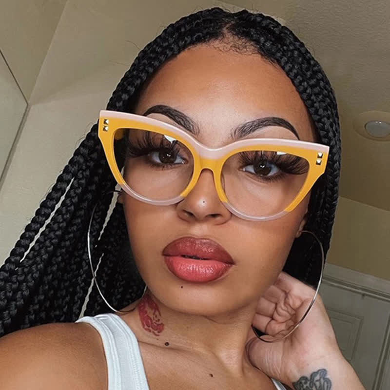 Spykay™ EG26691 Cat-Eye Colorblock Anti-blue Light Glasses