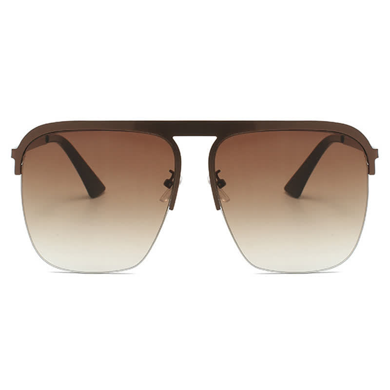 Spykay™ SG60864 Square Frame Semi-Rimless Oversized Sunglasses