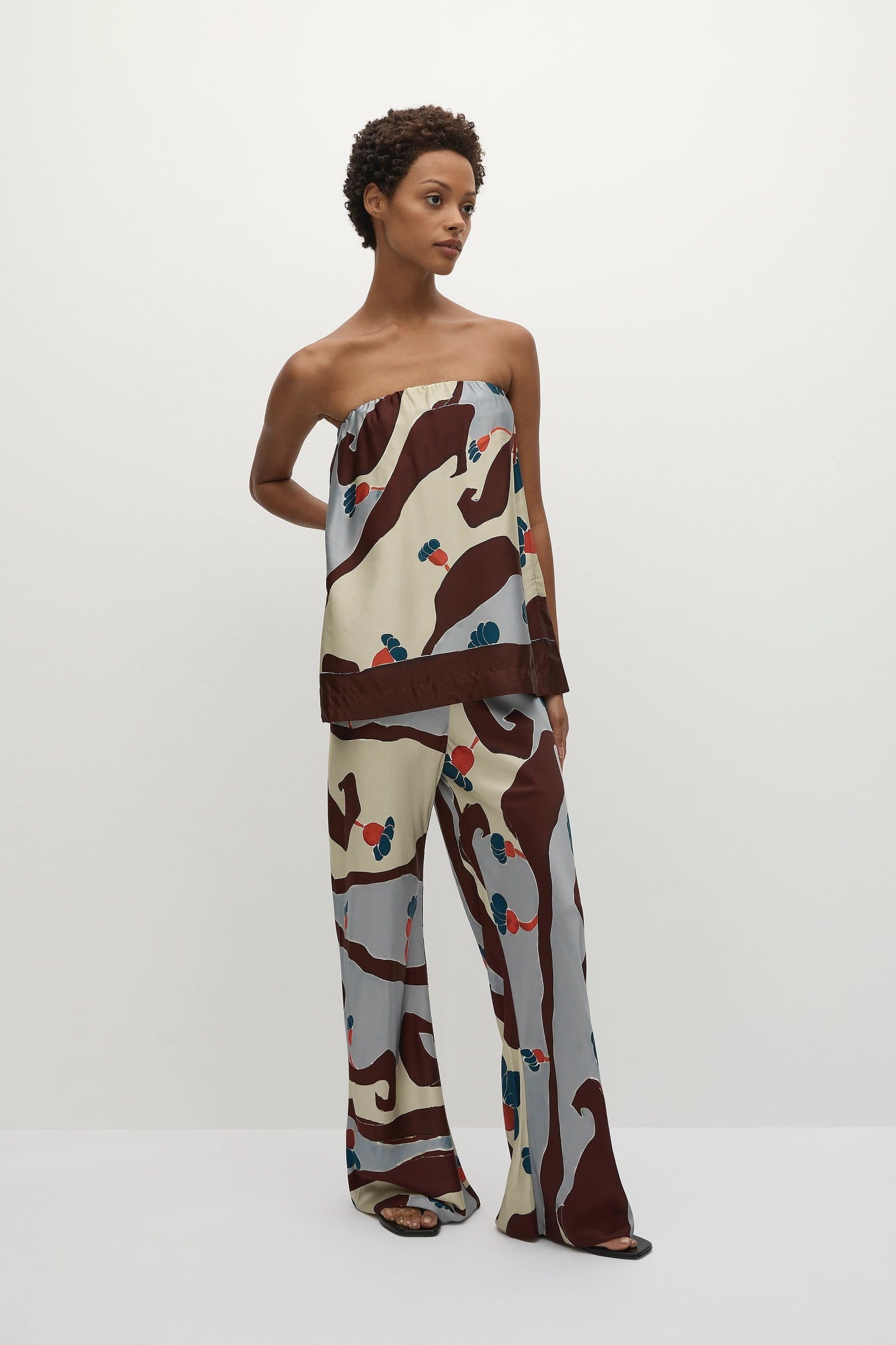 Printed Cami and Wide - Leg Pants Set