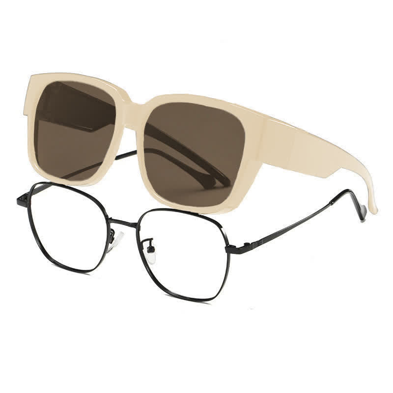 Spykay™ SG60957 Fit Over Glasses Square Frame Polarized Sunglasses for Women Men