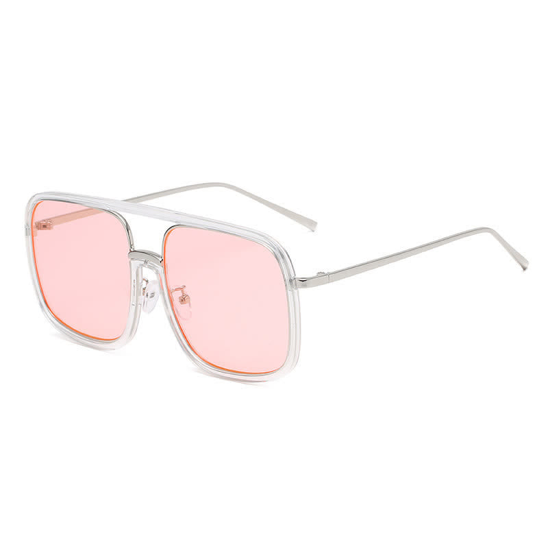 Spykay™ SG60732 Tortoise Pattern Flat Top Square Frame Double Bridges Sunglasses