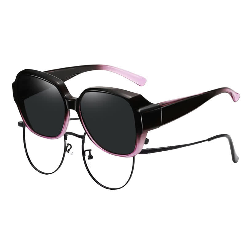 Spykay™ SG60859 Square Frame Polarized Driving Sunglasses Fit Over Glasses for Nearsighted People