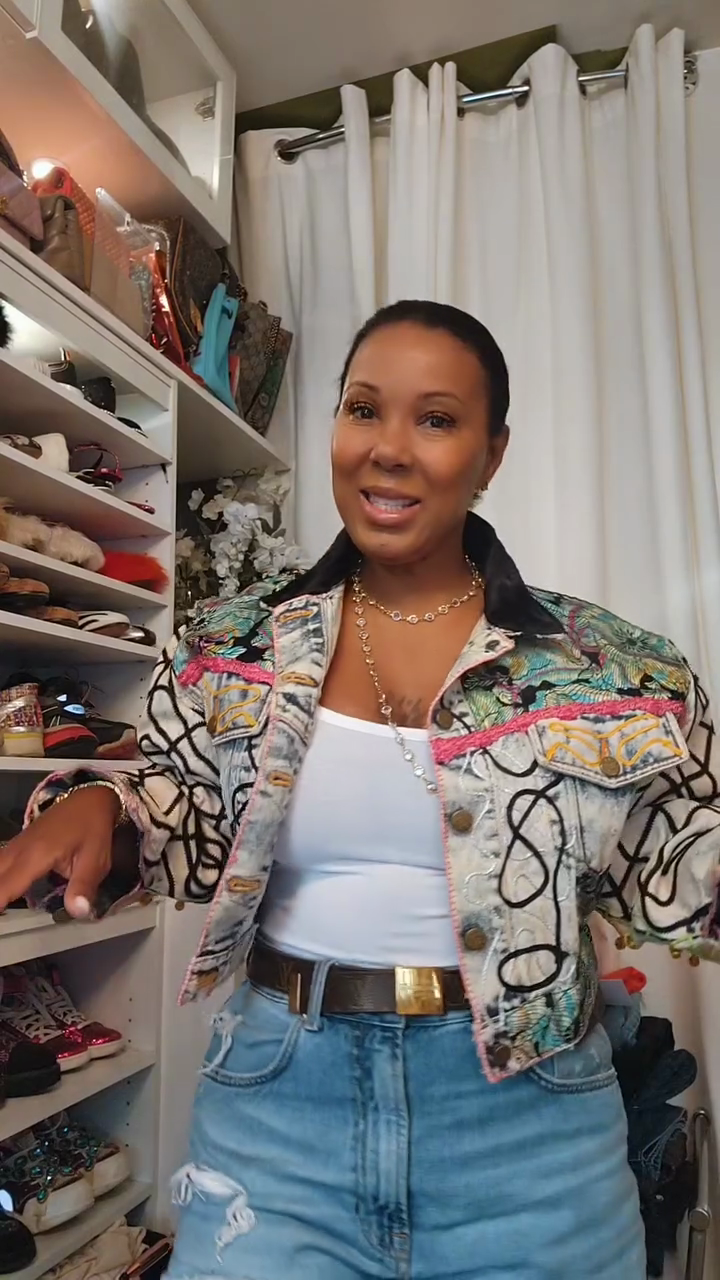 Embroidered Denim Jacket with Colorful Details