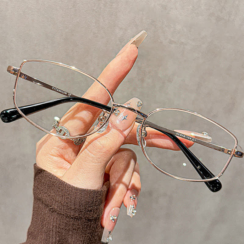 Spykay™ EG26806 Lightweight Vintage Oval Titanium Frame Anti-blue Light Glasses