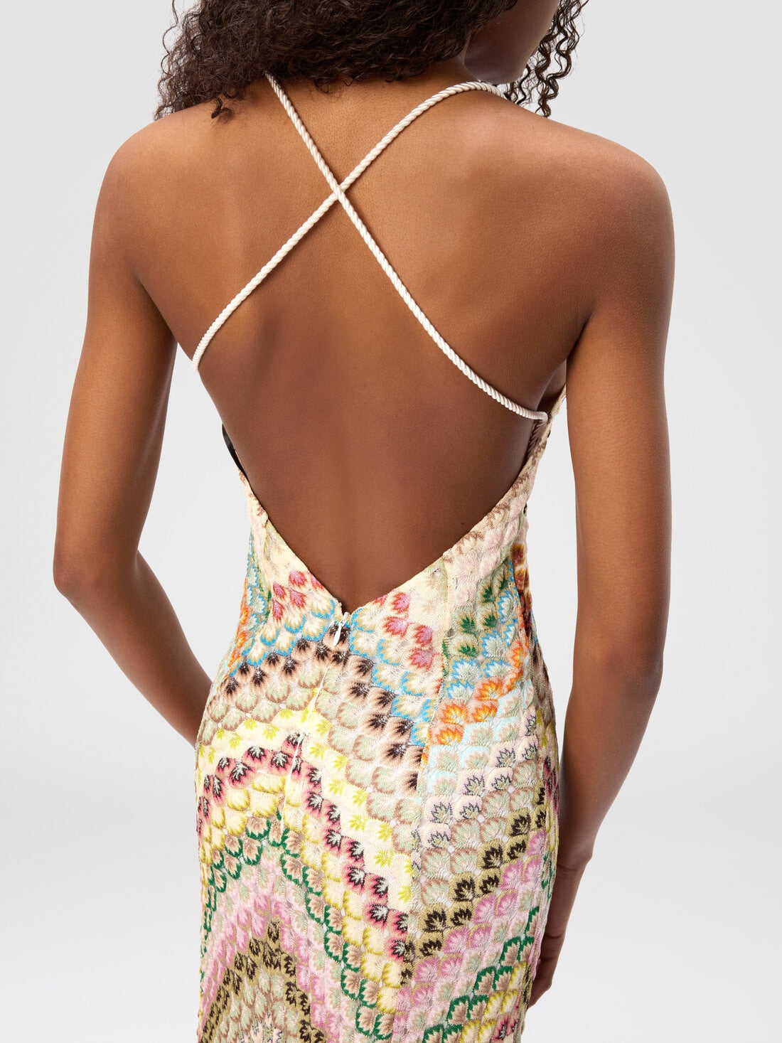 Colorful Chevron - Patterned Maxi Dress