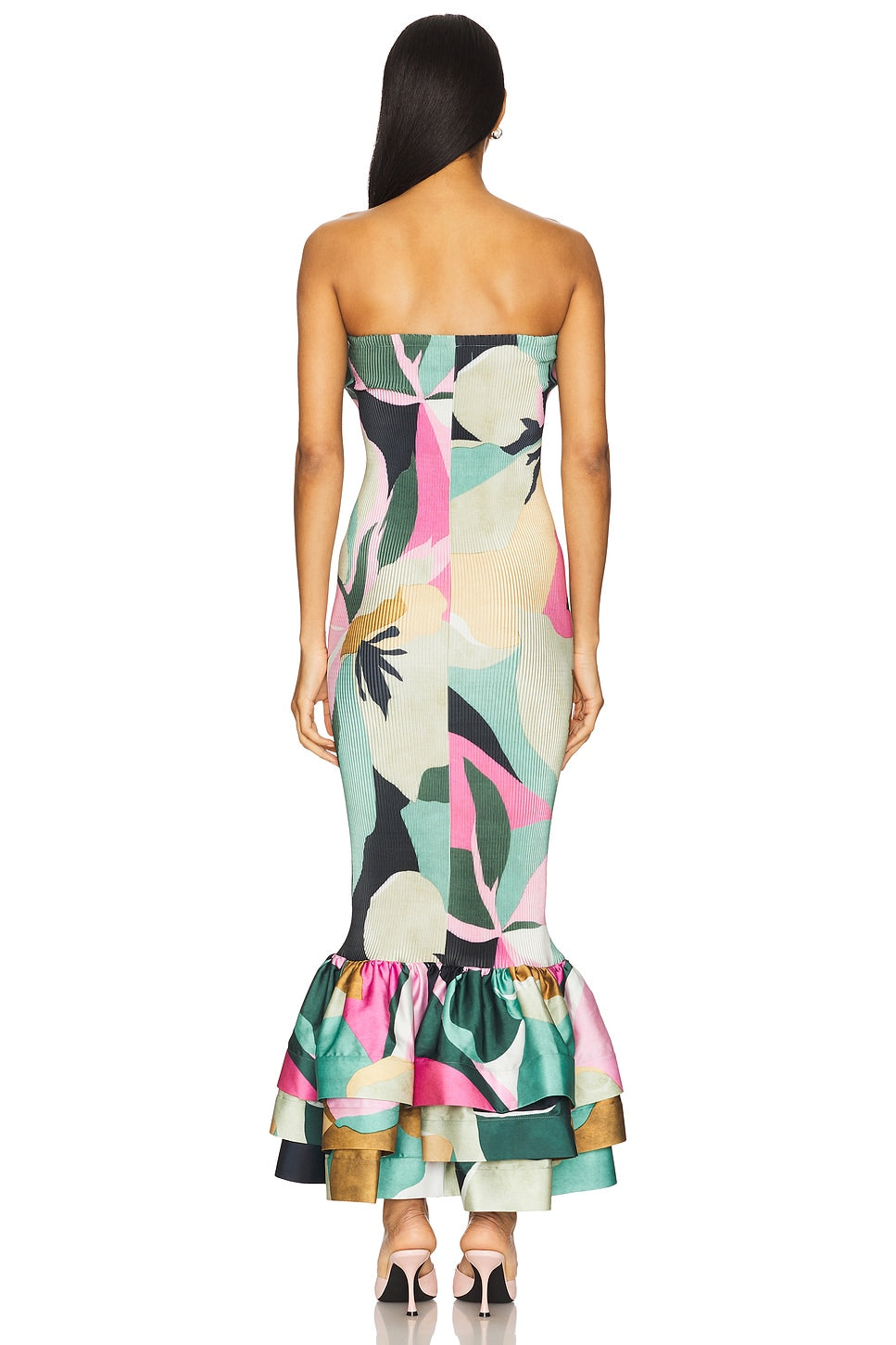 Strapless Floral Mermaid Maxi Dress