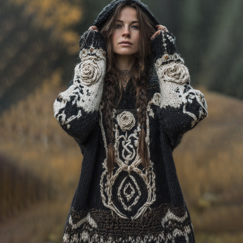 Women's Viking Celtic Mythology Eye Hoodie Sweater
