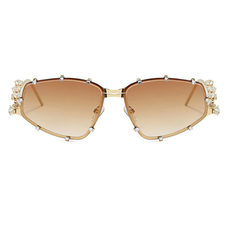 Spykay™ SG60830 Rhinestone Decor Geometric Frame Hipster Y2K Sunglasses