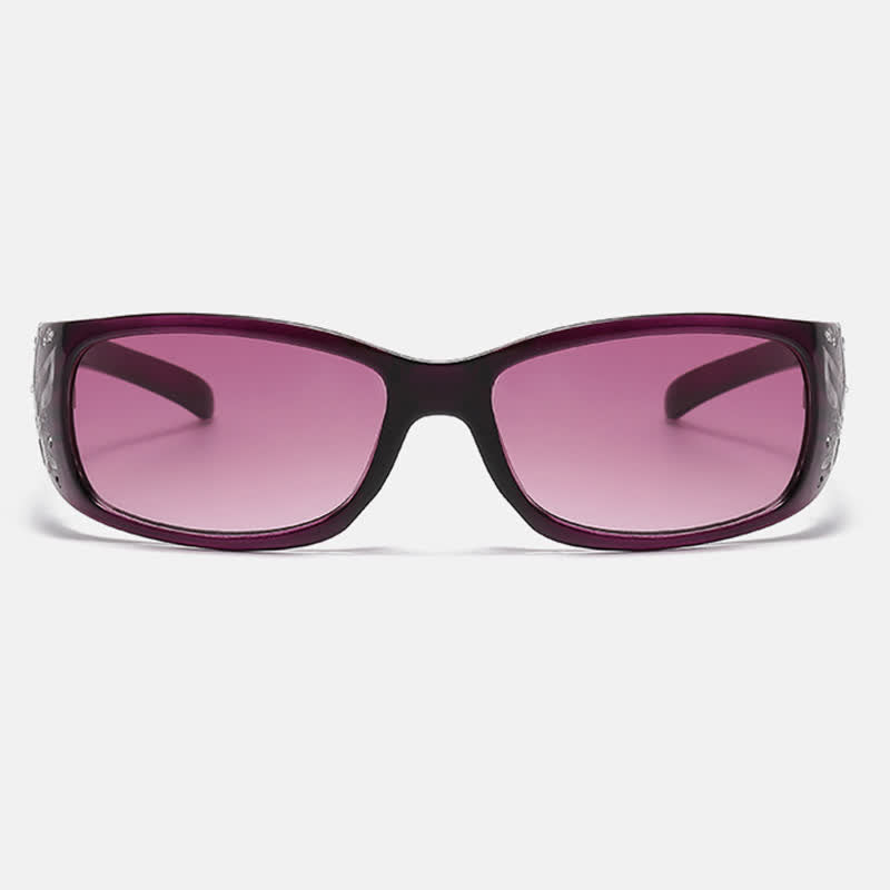 Spykay™ SG60871 Trendy Oval Frame Laser Pattern Rhinestones Decor Sunglasses
