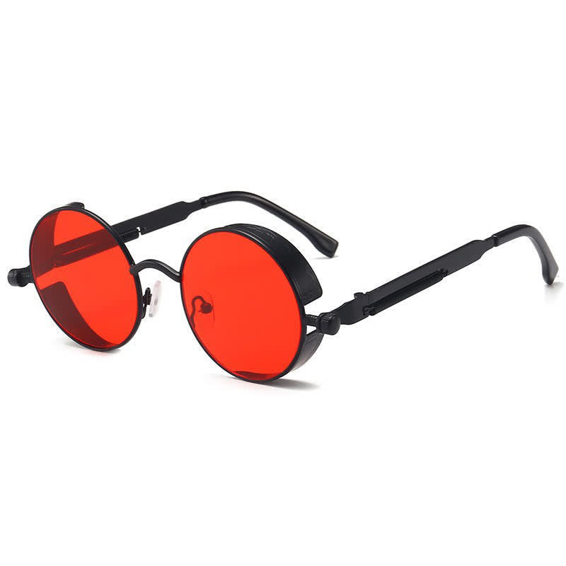 Spykay™ SG60945 Retro Punk Round Frame Spring Temples Sunglasses