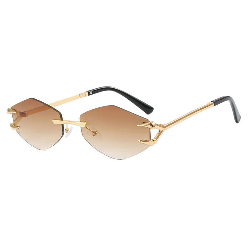 Spykay™ SG60856 Claw Temples Geometric Rimless Hipster Sunglasses
