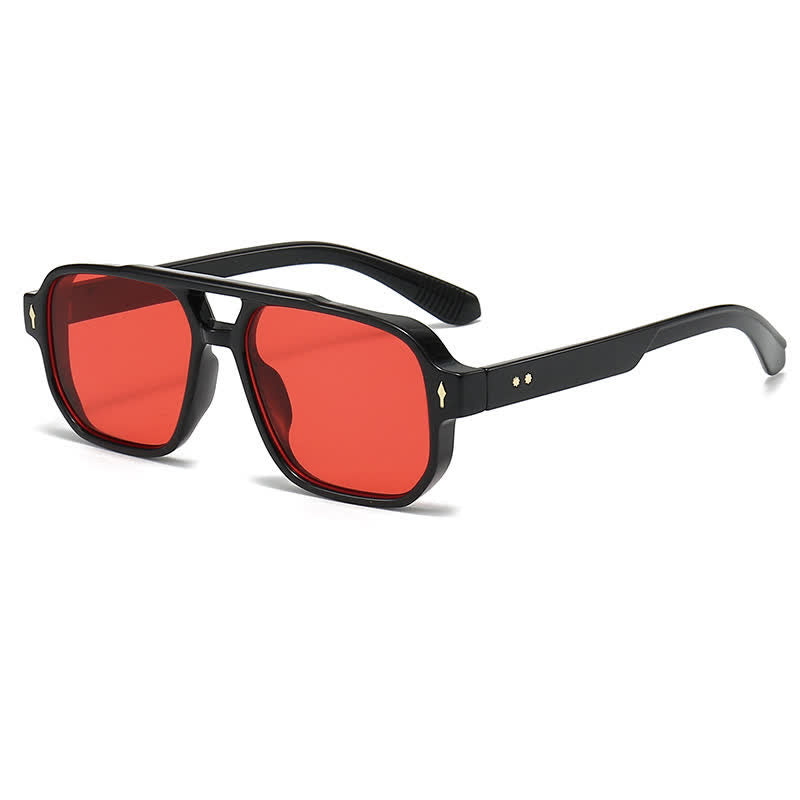 Spykay™ SG61003 Square Frame Double Bridges Vintage Arrow Sunglasses