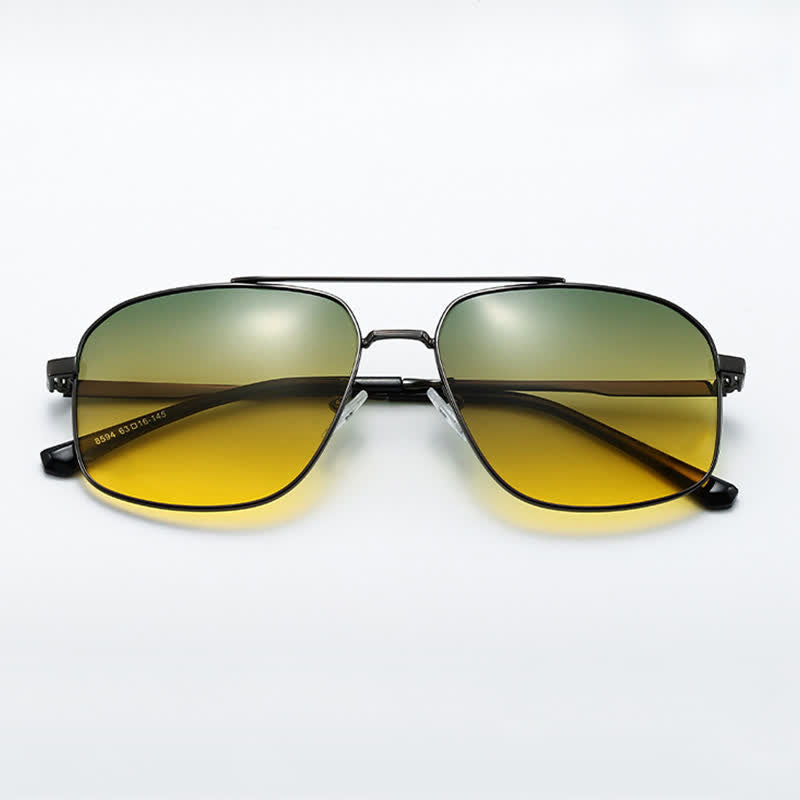 Spykay™ SG60937 Double Bridges Polarized Photochromic Aviator Sunglasses for Driving