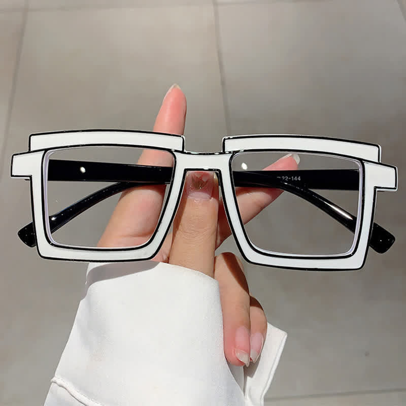 Spykay™ EG26813 Fluorescent Colorblock Square Frame Anti-blue Light Glasses