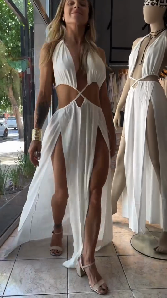 Halter Cut - out Maxi Dress