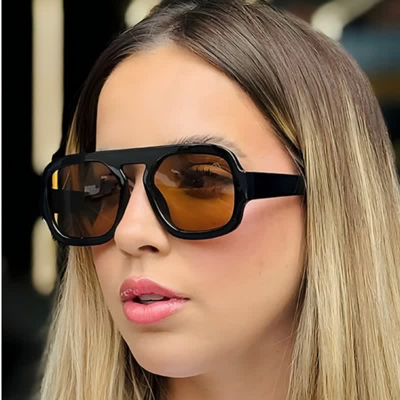 Spykay™ SG60718 Double Bridges Square Frames Retro-Vintage Sunglasses