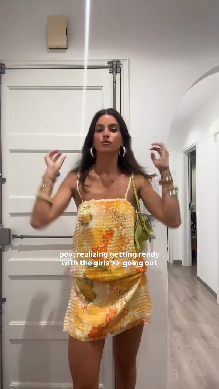Yellow Floral Print Strappy Mini Dress