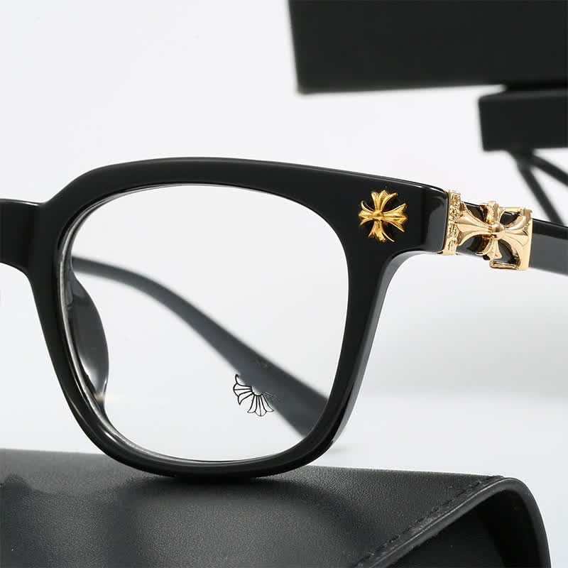 Spykay™ EG26756 Square Frame Cross Temples Classic Glasses