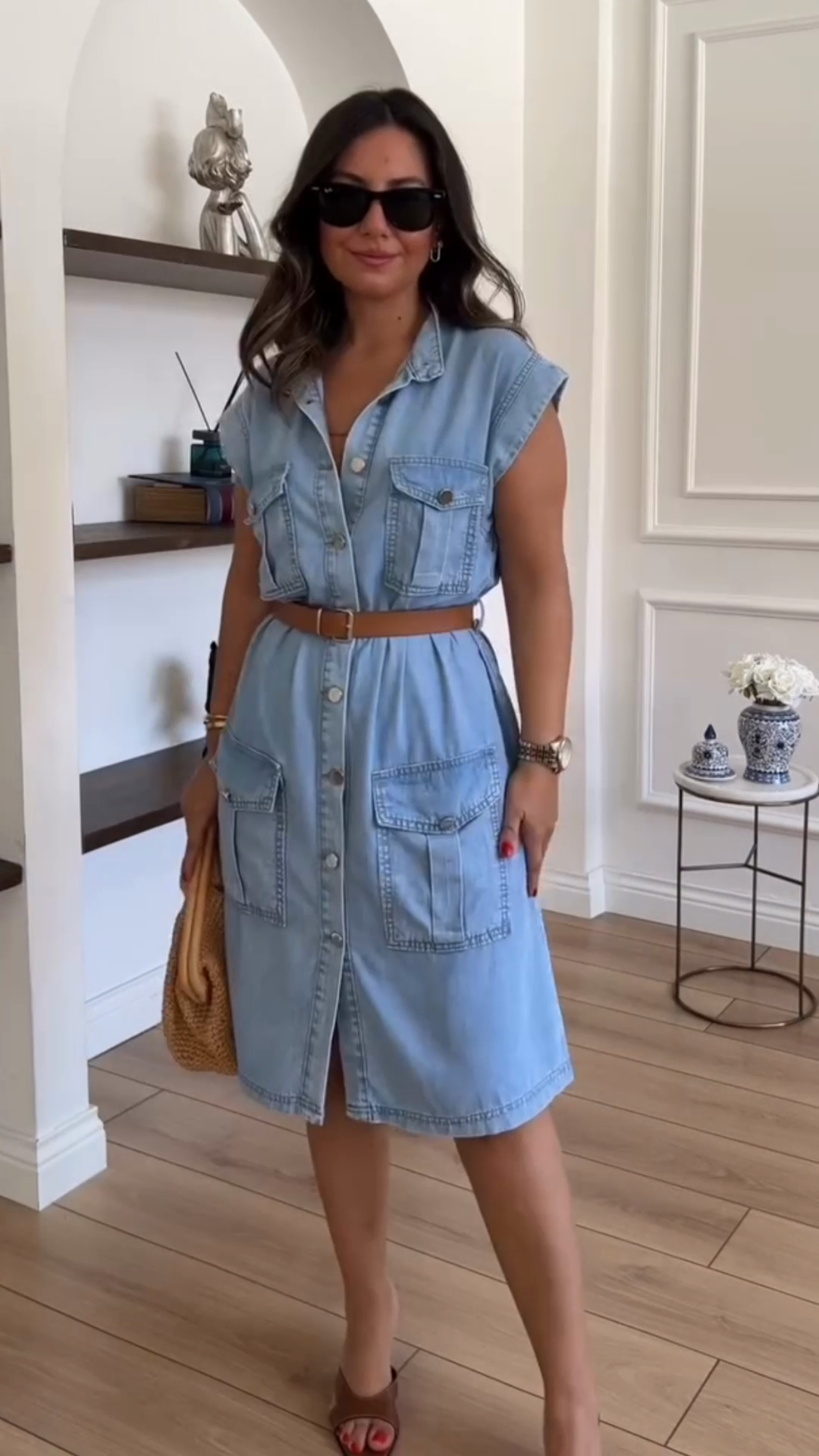 Light Blue Denim Shirt Dress