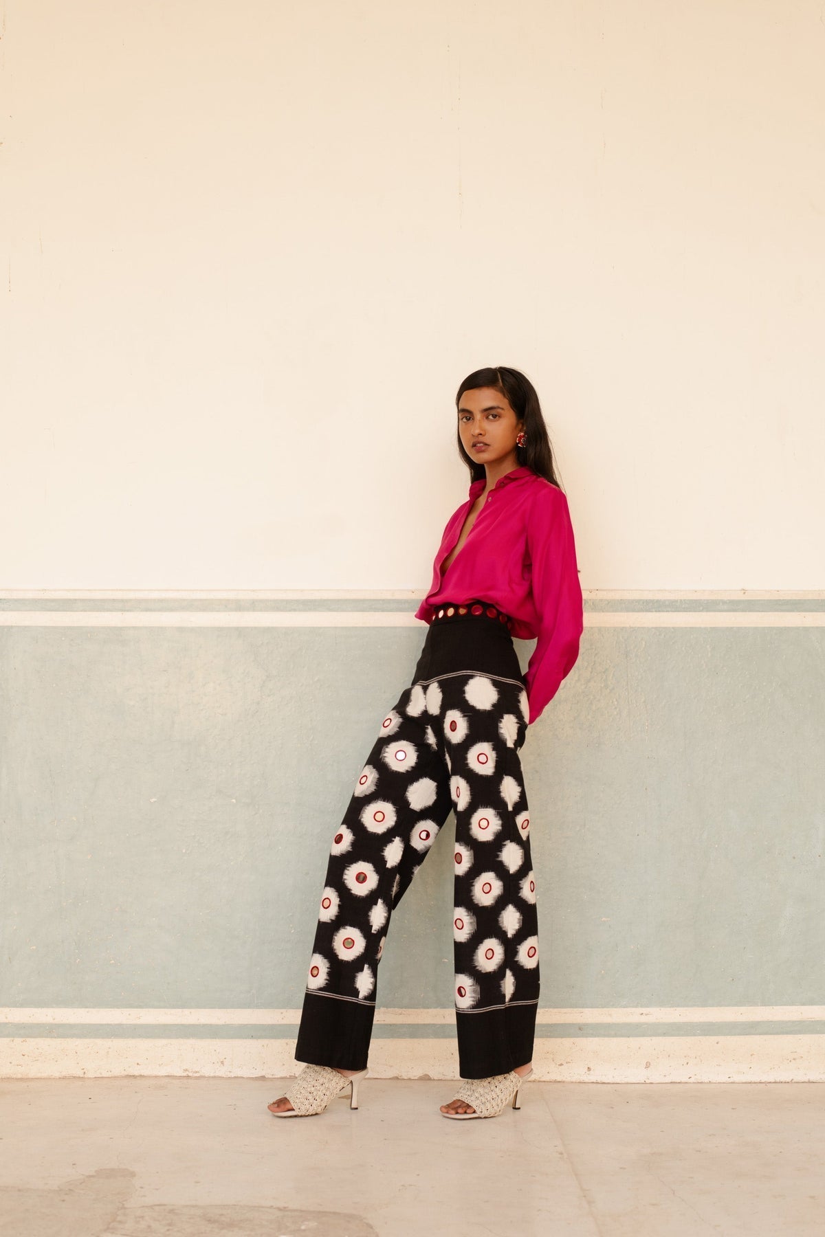 Embroidered Flared Trousers