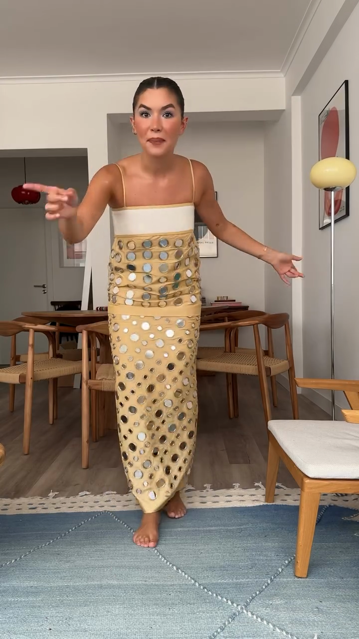 Yellow Mirror - Embellished Maxi Dress