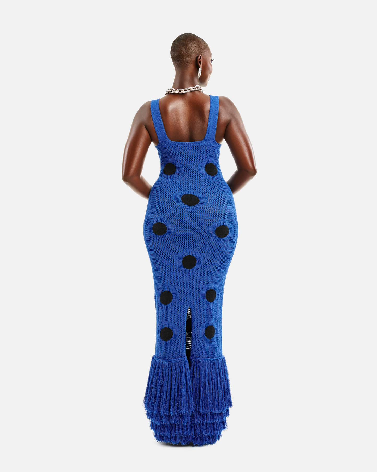 Polka - dot Crochet Maxi Dress