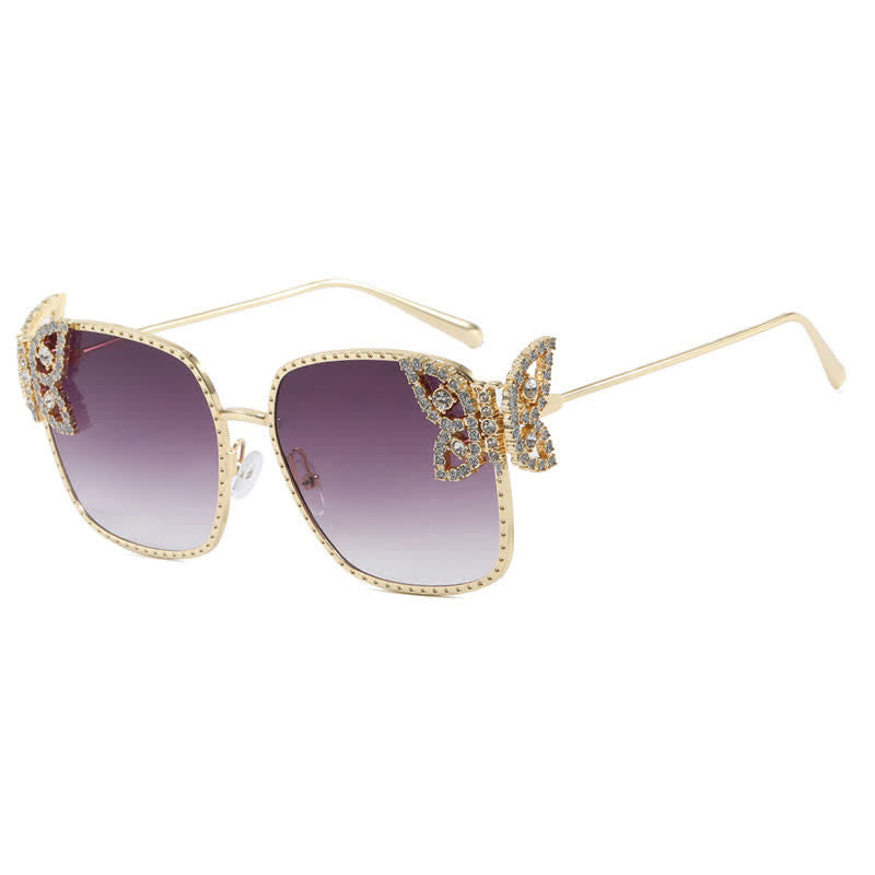Spykay™ SG60849 Square Frame Butterfly Decor Oversized Sunglasses